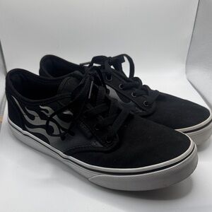 Vans Black and Gray Flame Sneakers Size 4 Big Kid